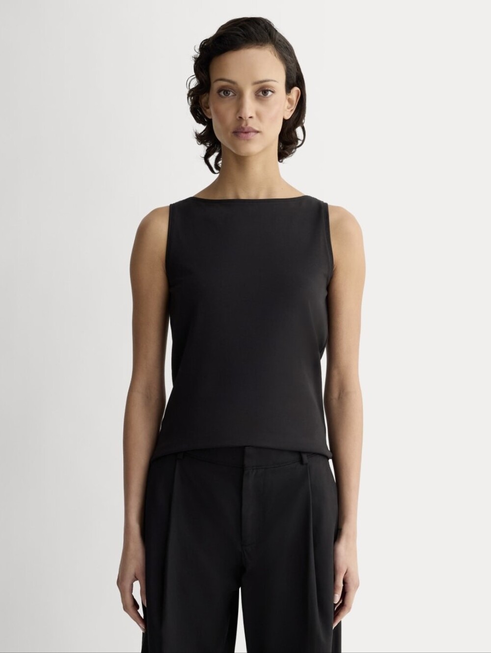 Everlane The Form Boatneck Black Tank - Size XL